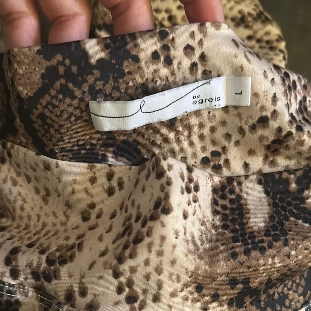 Byegreis Snake Print Scrunch Butt Lift Leggings Size Large